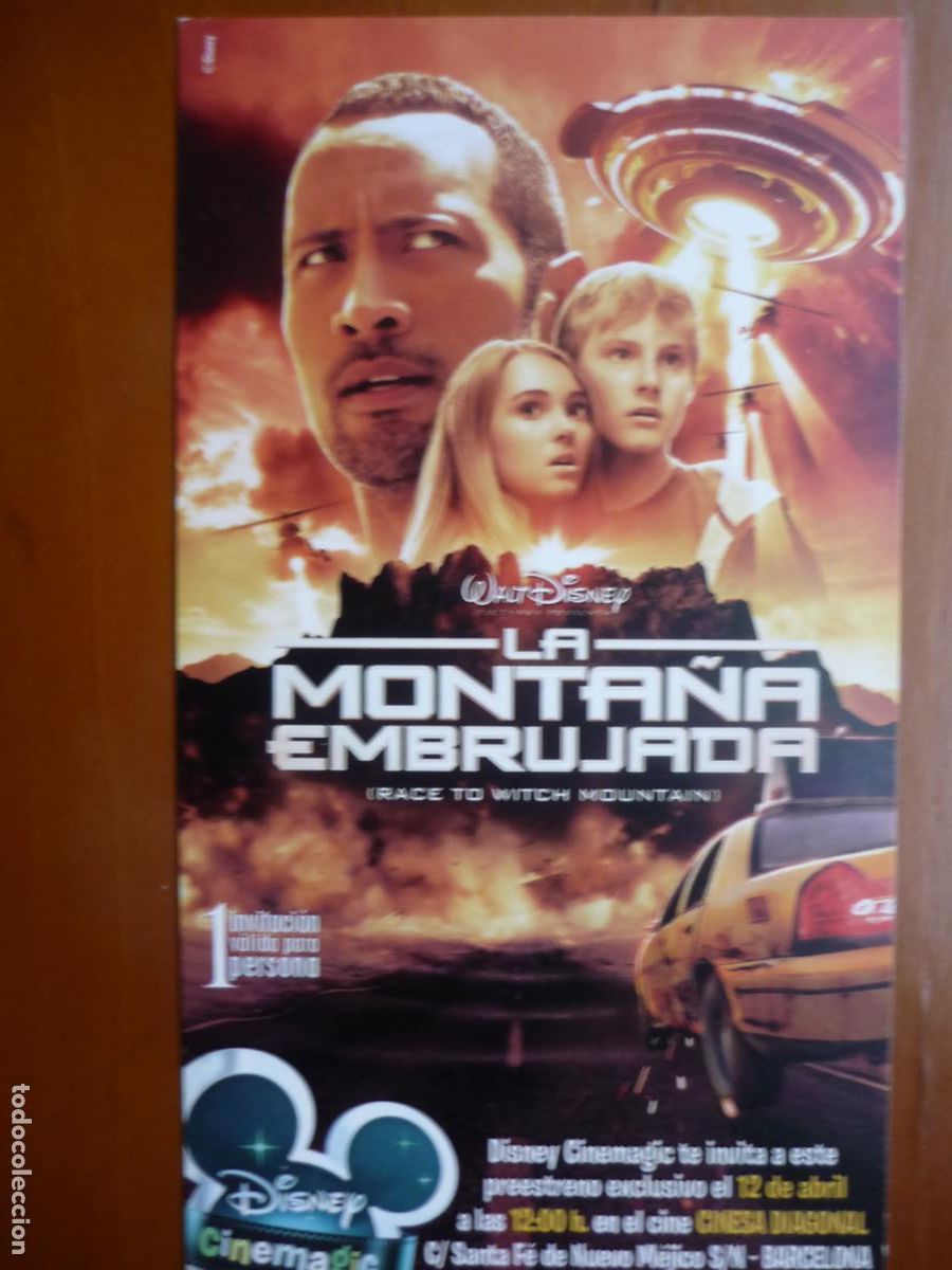 Cine: la monta&ntilde;a embrujada - folleto mano invitacion preestreno - dwayne johnson Carla Gugino
