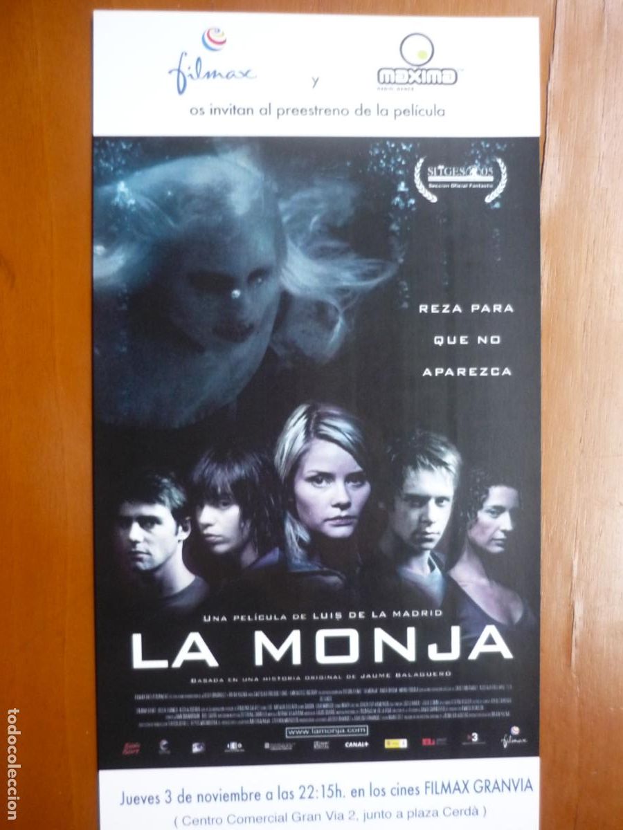 Cine: la monja - folleto mano invitacion preestreno - cristina piaget natalia dicenta cine espa&ntilde;ol