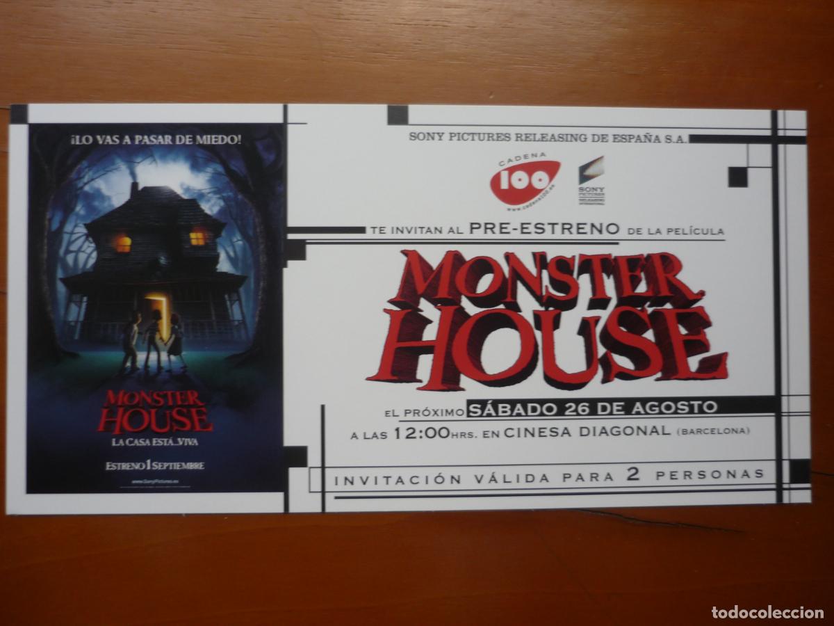 Cine: monster house - folleto mano invitacion preestreno - animacion Amblin Entertainment