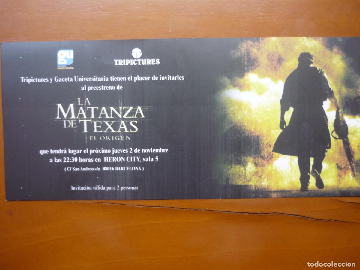 Cine: la matanza de texas el origen - folleto mano original invitacion preestreno Jonathan Liebesman