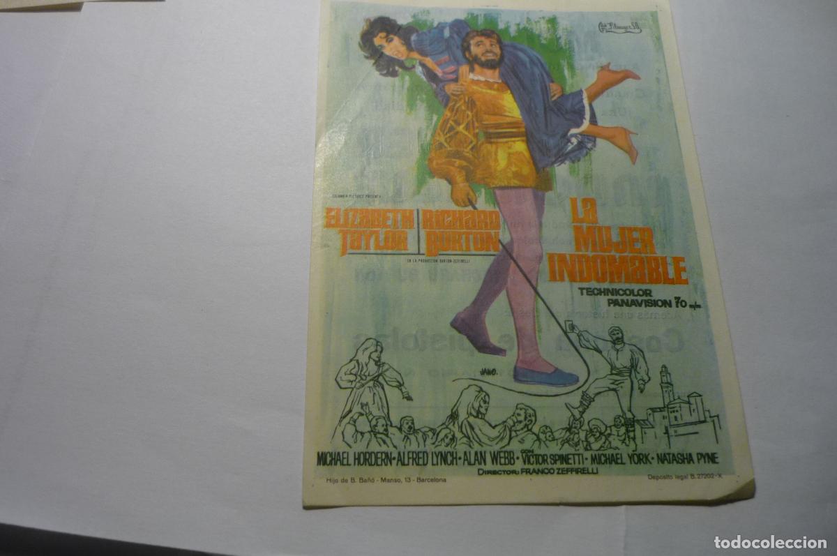 Cine: PROGRAMA LA MUJER INDOMABLE,.ELIZABETH TAYLOR PUBLICIDAD - Foto 1