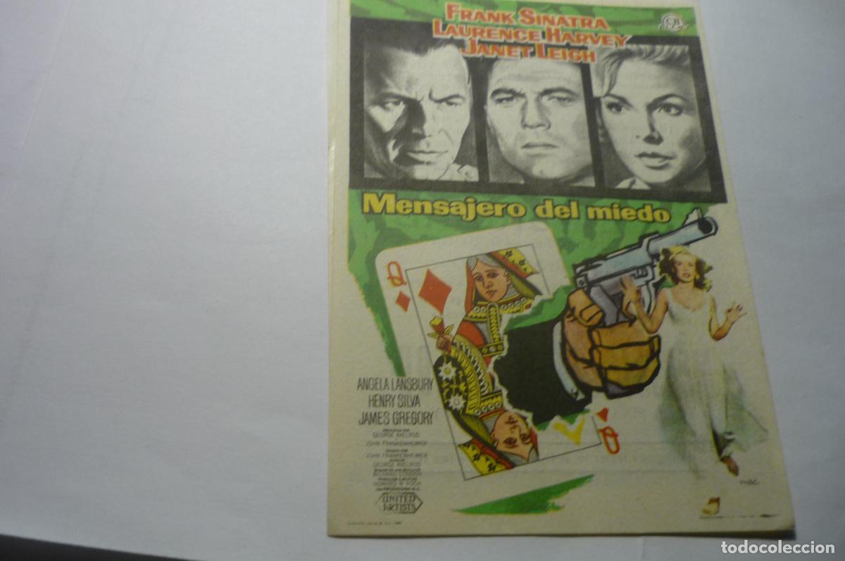 Cine: PROGRAMA EL MENSAJERO DEL MIEDO-FRANK SINATRA PUBLICIDAD - Foto 1