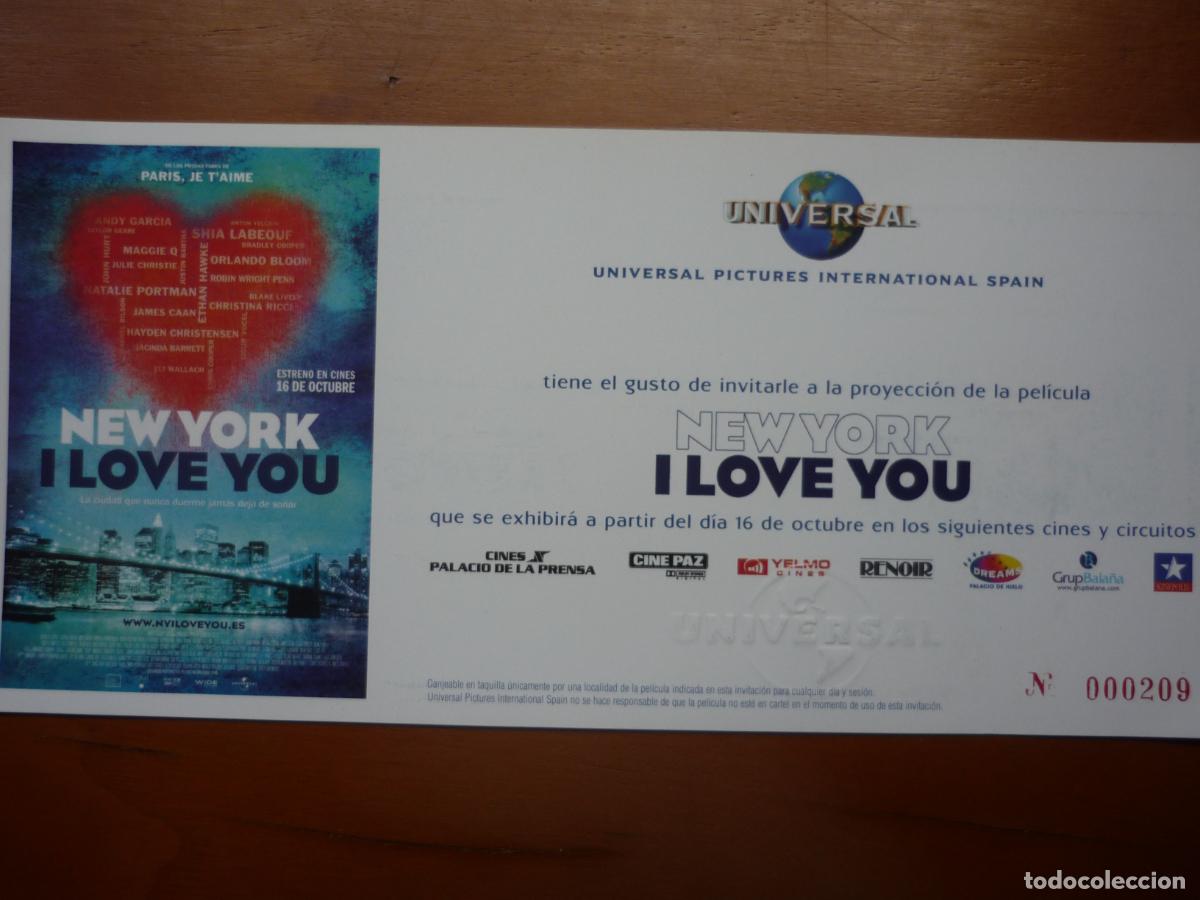 Cine: new york i love you - folleto mano invitacion preestreno - Bradley Cooper natalie portman Maggie Q
