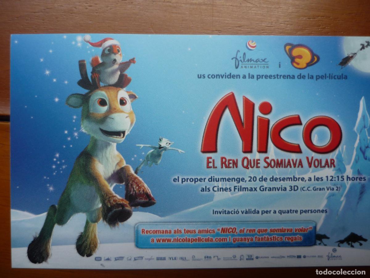 Cine: nico el nen que somiava volar - folleto mano invitacion preestreno - animacion - filmax