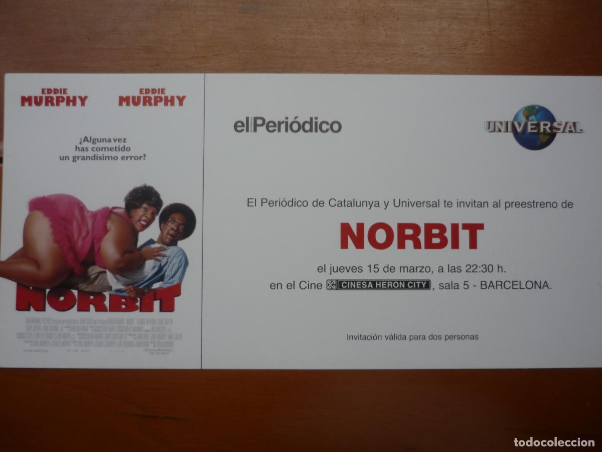 Cine: norbit - folleto mano invitacion preestreno - eddie murphy Thandiwe Newton
