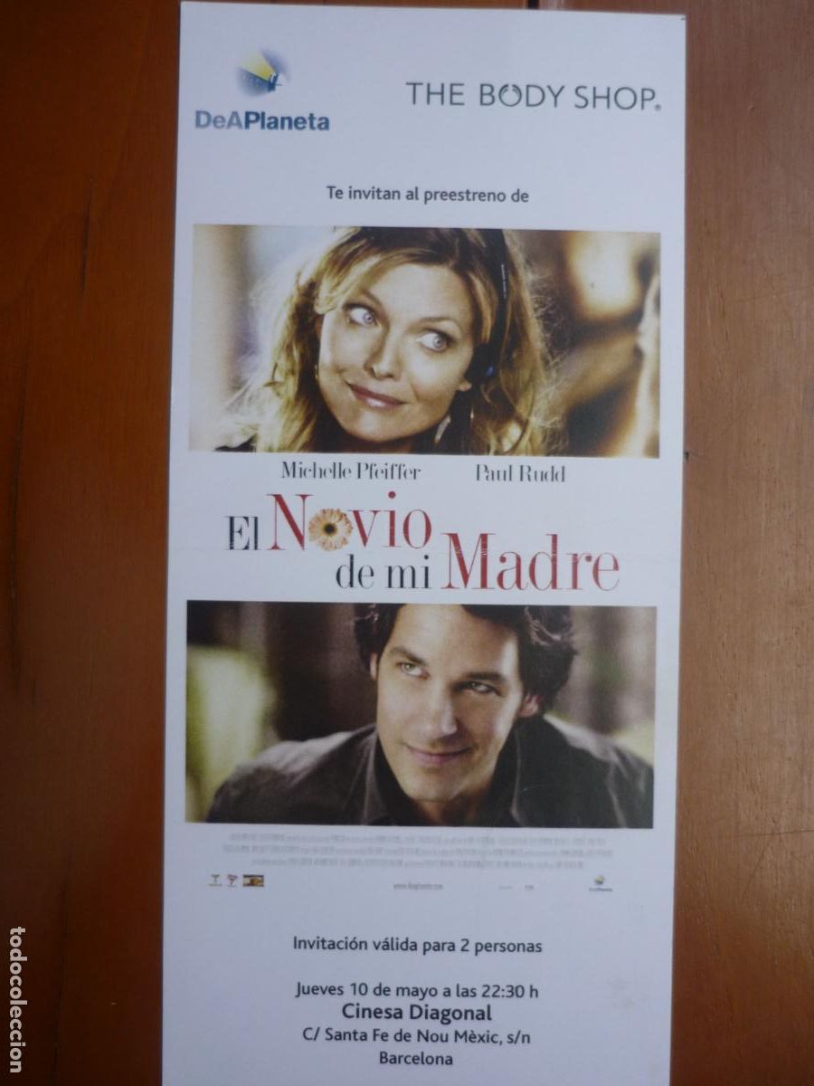 Cine: el novio de mi madre - folleto mano invitacion preestreno - michelle pfeiffer paul rudd