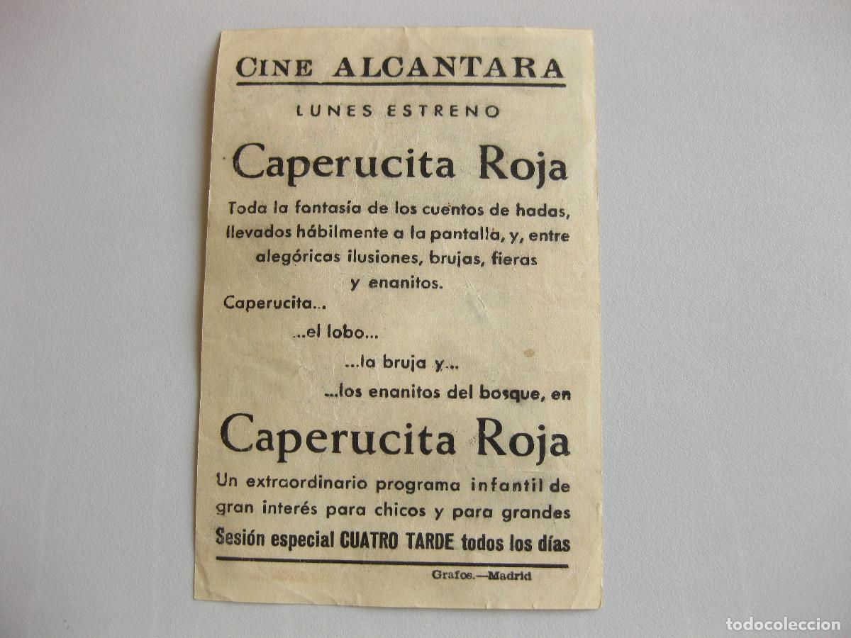 Cine: PROGRAMA O FOLLETO DE MANO DE LA PEL&Iacute;CULA CAPERUCITA ROJA - Foto 2