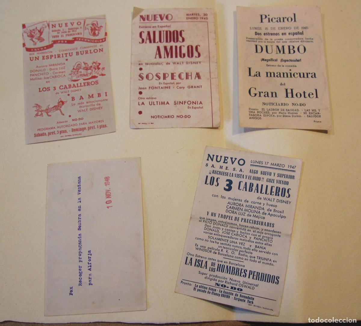 Cine: 4 ANTIGUOS PROGRAMAS DE CINE, WALT DISNEY - Foto 3