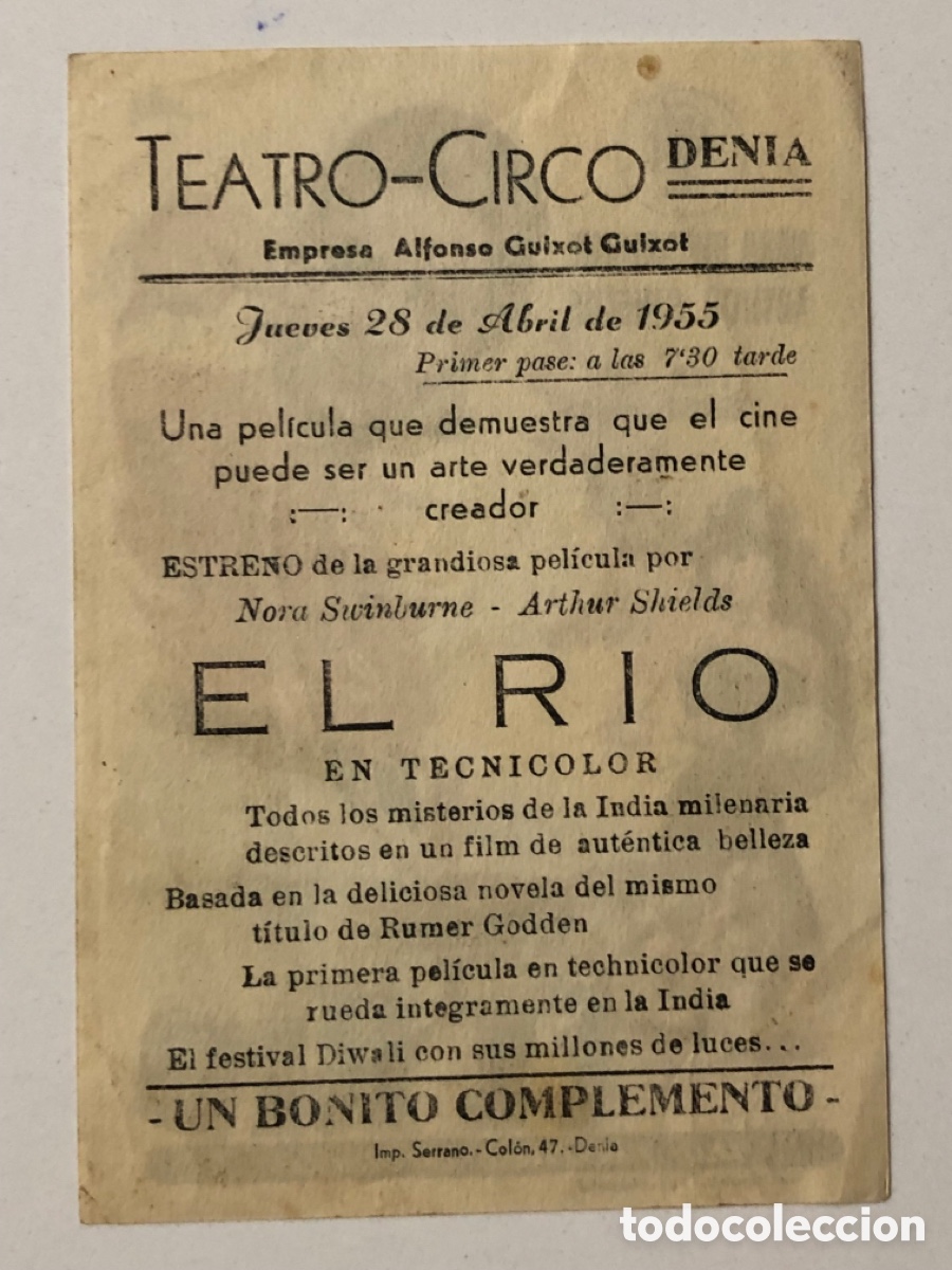 Cine: Programa El r&iacute;o con publicidad teatro circo Denia A22 - Foto 2