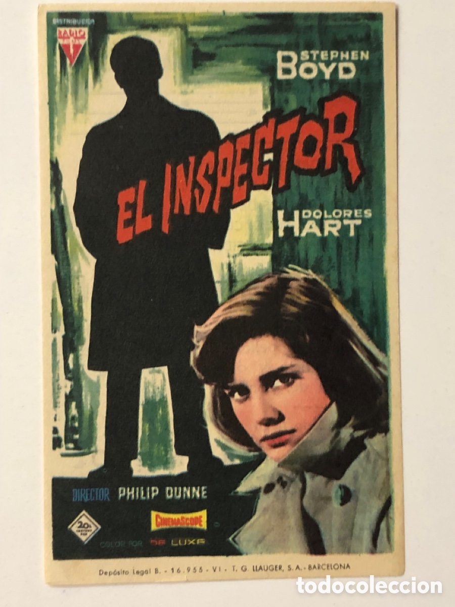 Cine: Programa el inspector Stephen Boyd con publicidad cine Romasol Ciudad Real A22 - Foto 1