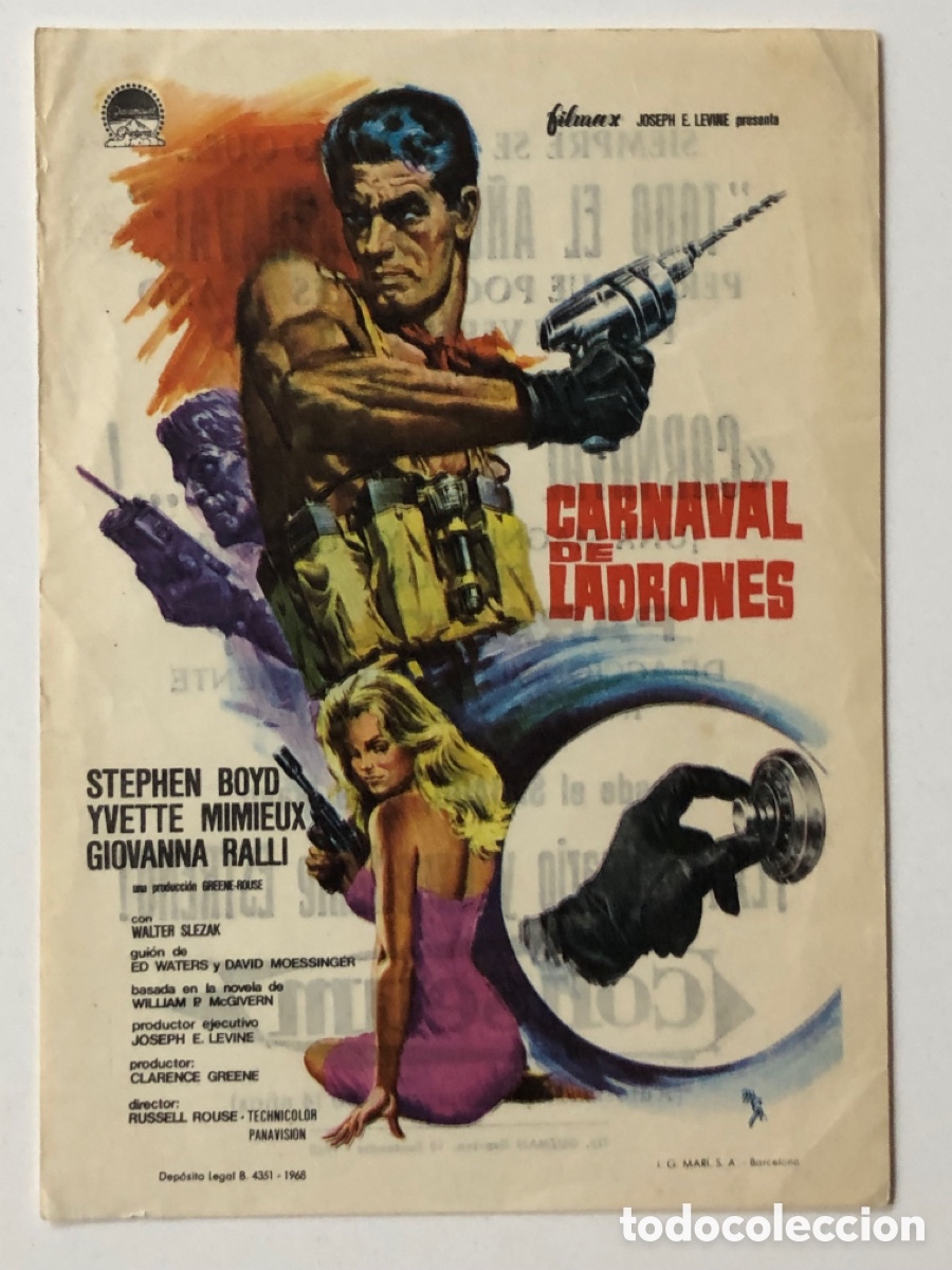 Cine: Programa carnaval de ladrones Stephen Boyd con publicidad cine coliseum santander A22 - Foto 1