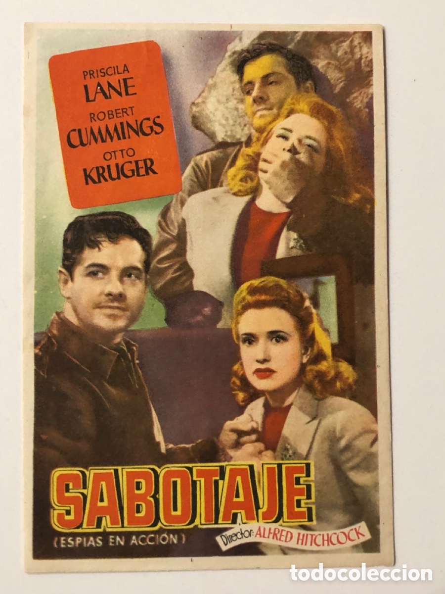 Cine: Programa Sabotaje Robert cummings Alfred hitchcock A22 - Foto 1