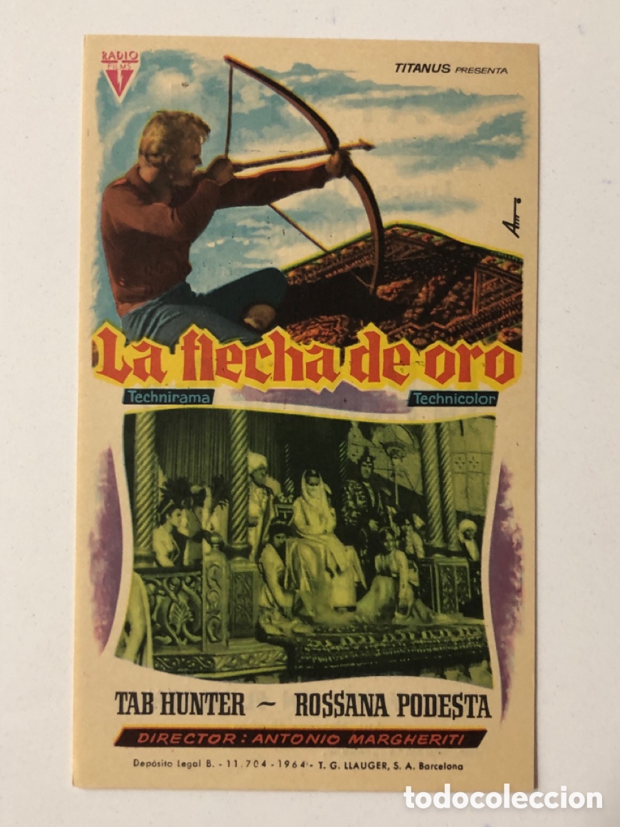 Cine: Programa la flecha de oro Tab Hunter con publicidad cine capitol tarragona A22 - Foto 1
