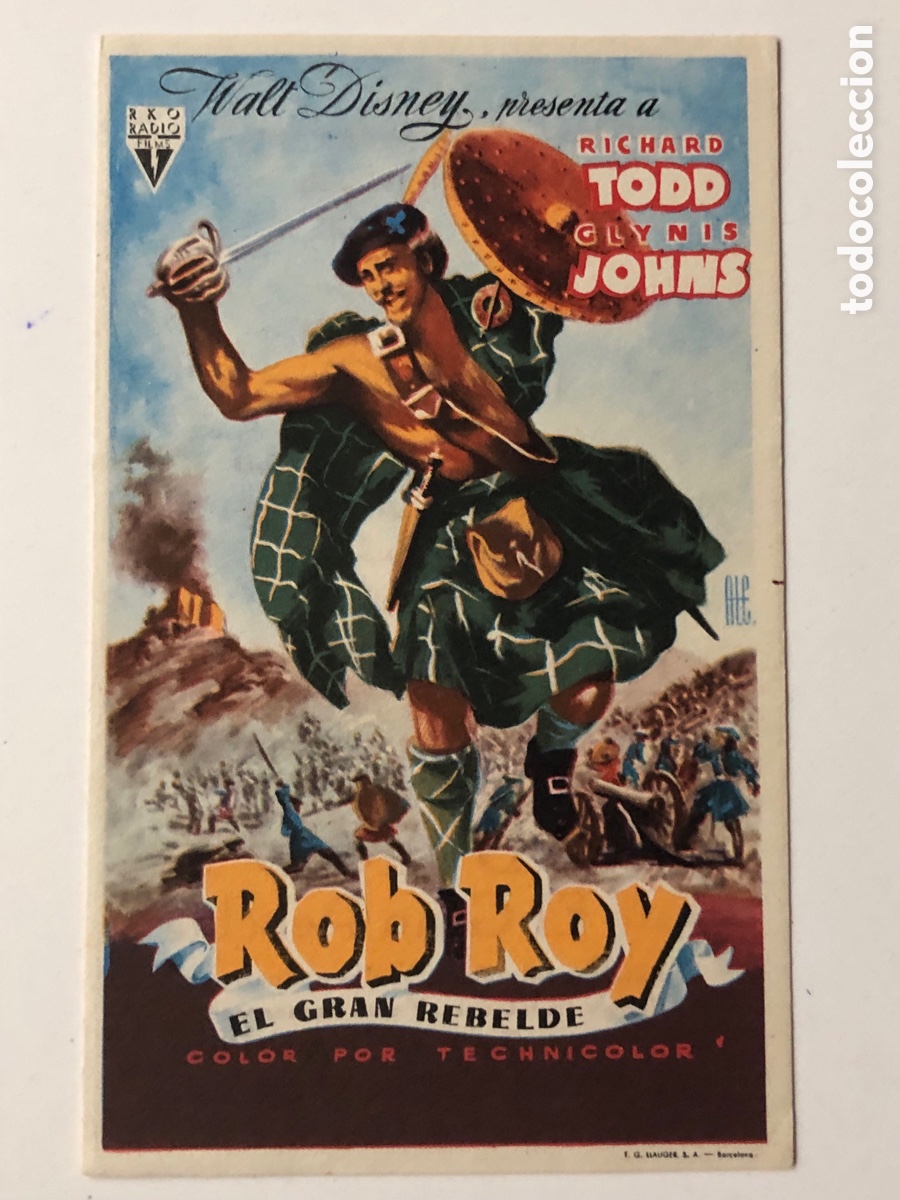 Cine: Programa Rob Roy Richard Todd con publicidad cine monumental A22 - Foto 1