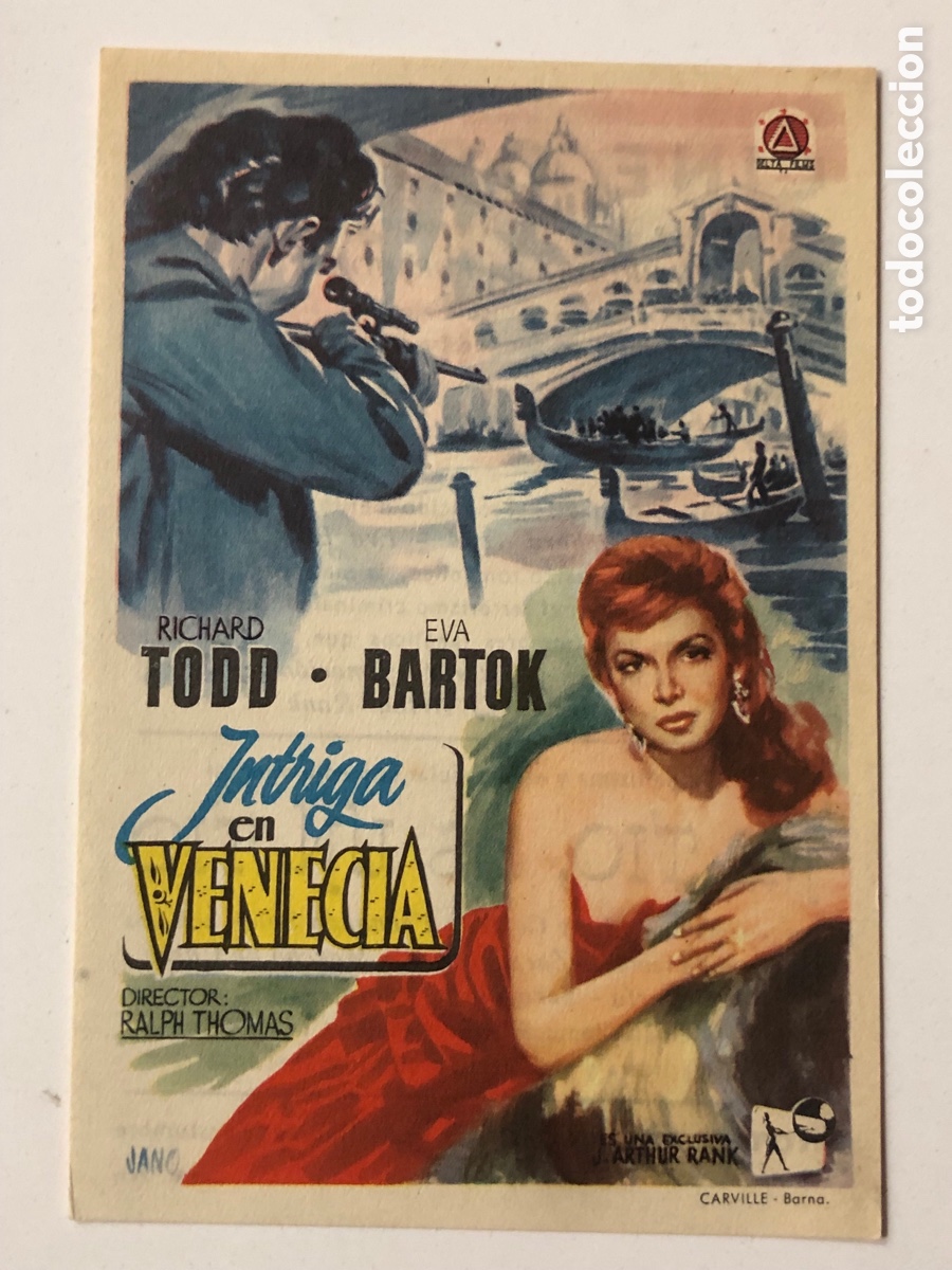 Cine: Programa intriga en Venecia Richard Todd con publicidad cine oriente A22 - Foto 1