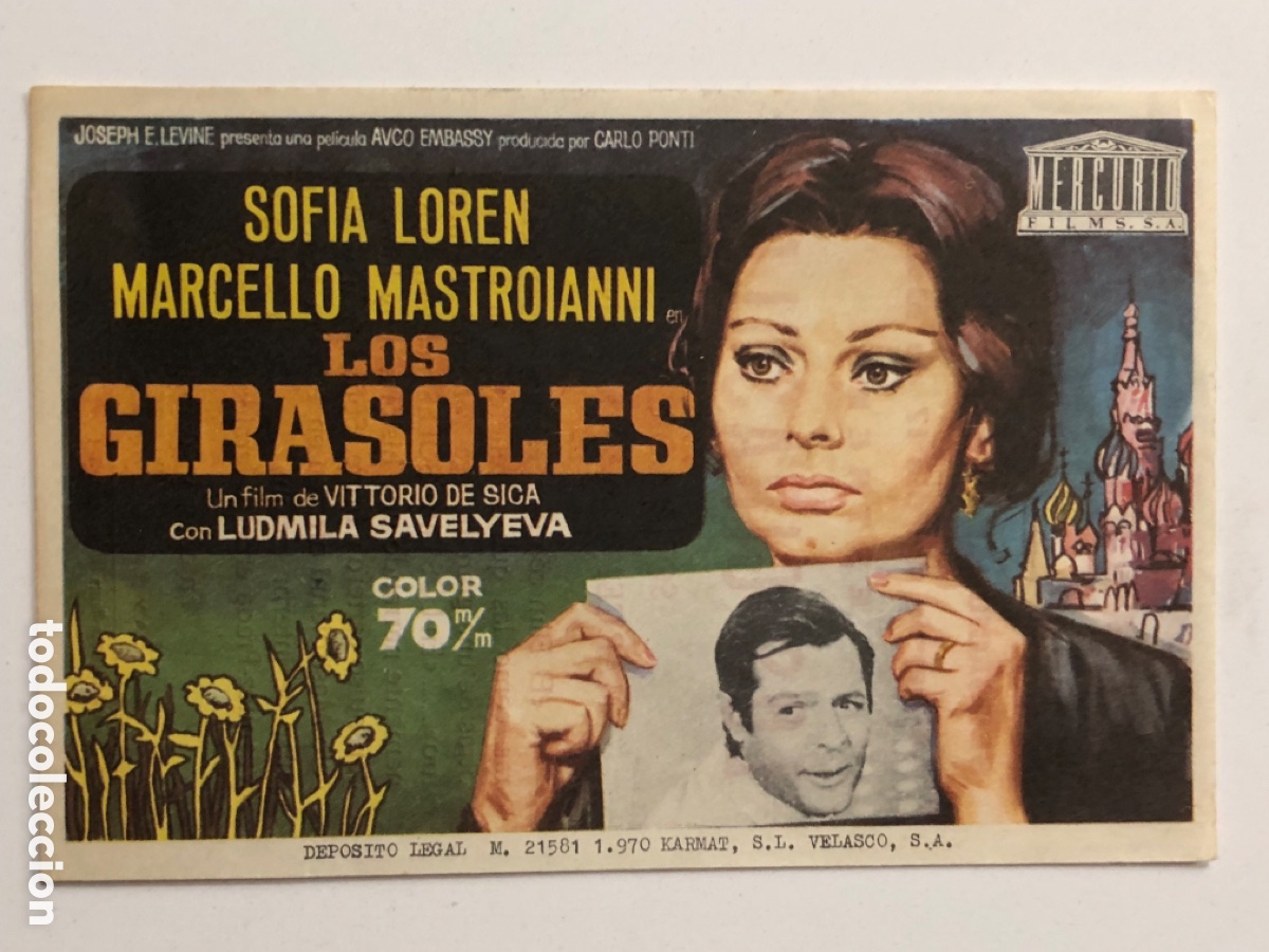 Cine: Programa los girasoles Sofia Loren con publicidad cine odeon Huesca A22 - Foto 1