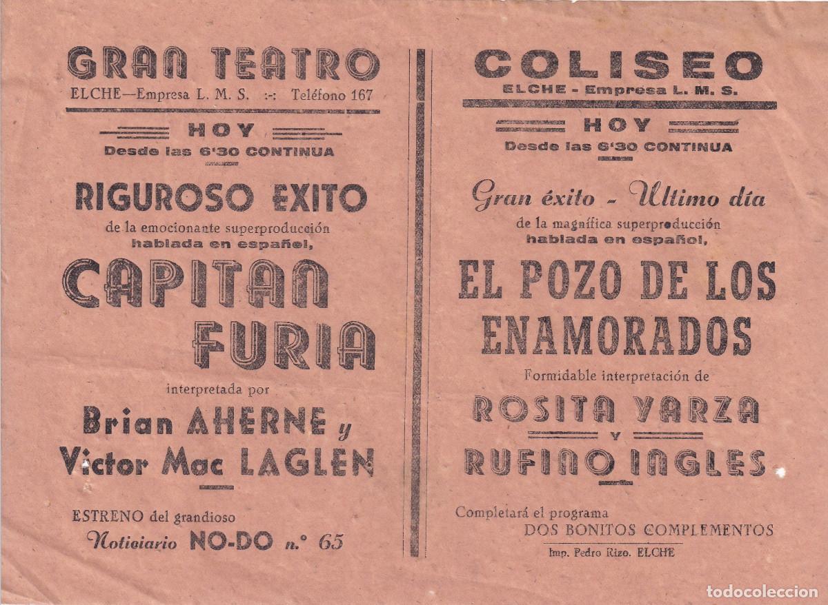 Cine: PROGRAMA DE CINE LOCAL.- GRAN TEATRO / COLISEO. ELCHE. - Foto 1