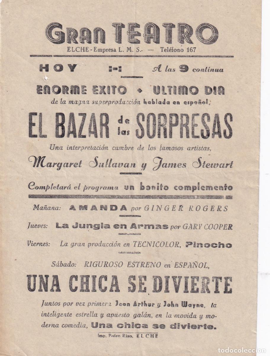 Cine: PROGRAMA DE CINE LOCAL.- GRAN TEATRO. ELCHE. - Foto 1
