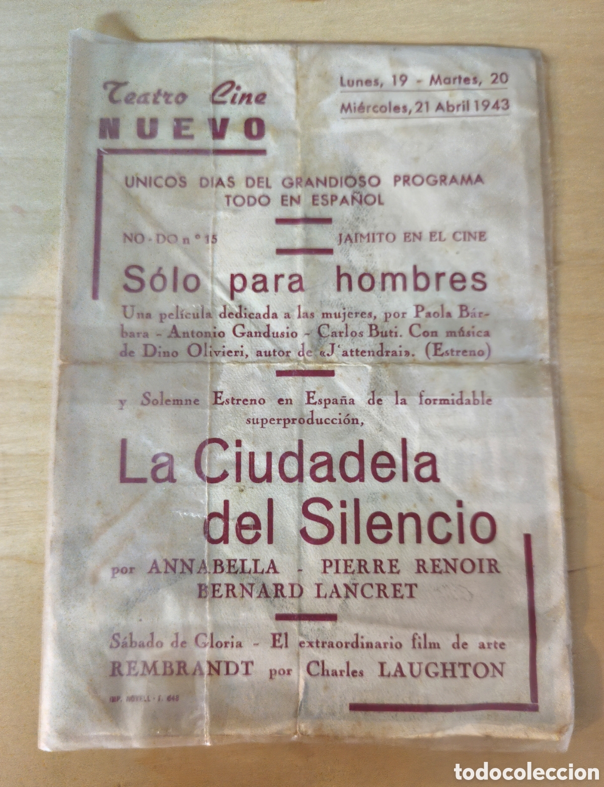Cine: PROGRAMA DE CINE - LA CIUDADELA DEL SILENCIO - Foto 2
