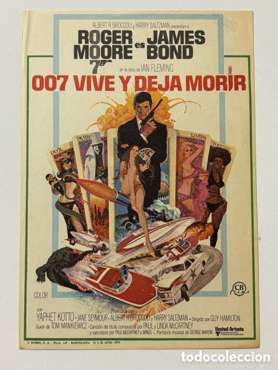 Cine: Programa james Bond 007 vive y deja morir Roger Moore A23 - Foto 1