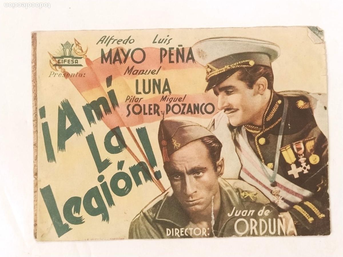  Flyers Publicitaires de films Anciens: A MI LA LEGION - CINE CATALU&Ntilde;A CINE TRIUNFO A&Ntilde;O 1942 - PROGRAMA DE CINE -VER FOTOS-(114.355)