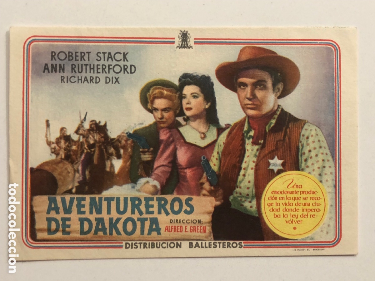 Cine: Programa aventureros de Dakota Robert Stack con publicidad cine avenida A23 - Foto 1