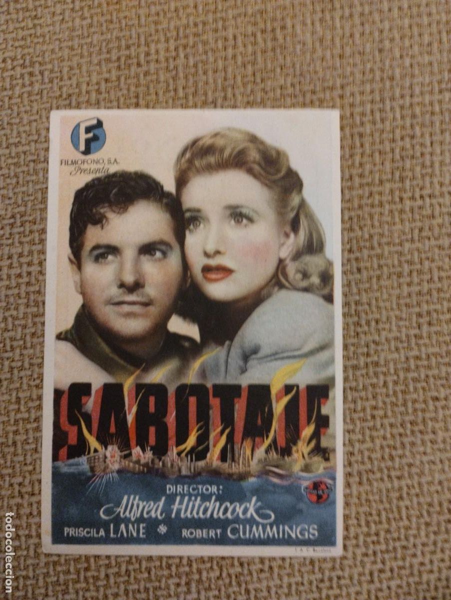 Cine: Folleto de mano Sabotaje - Foto 1