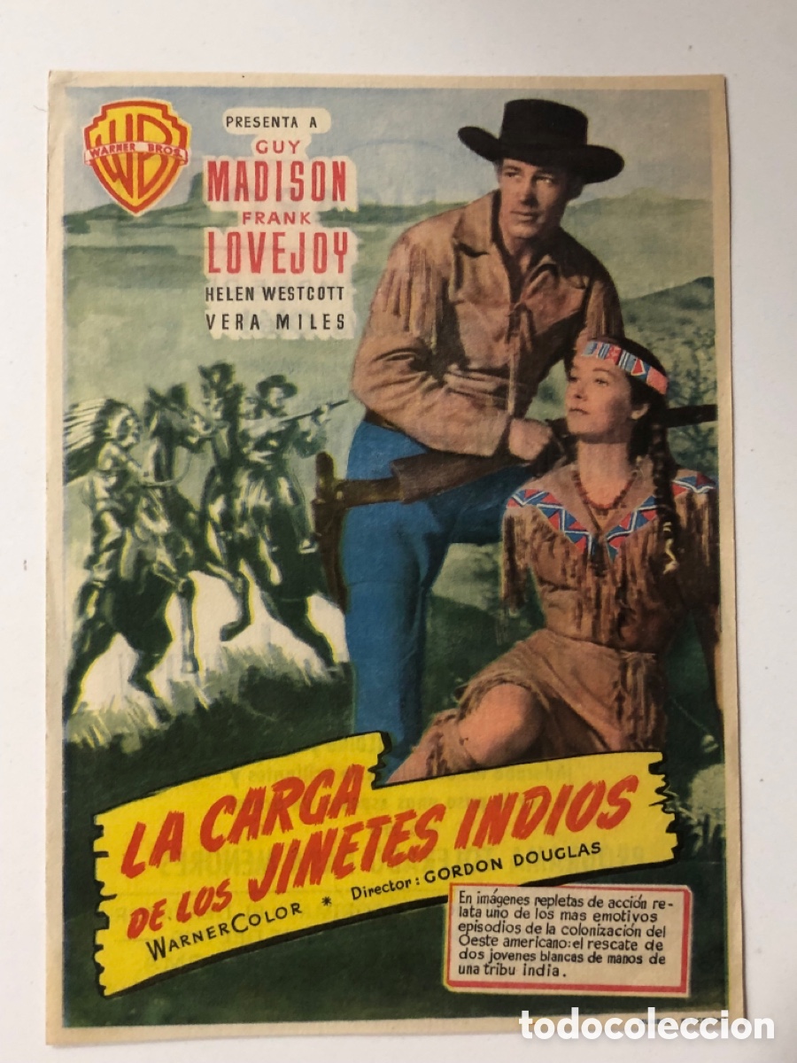 Cine: Programa la carga de los jinetes indios Guy Madison con publicidad cine Picarol A23G3 - Foto 1