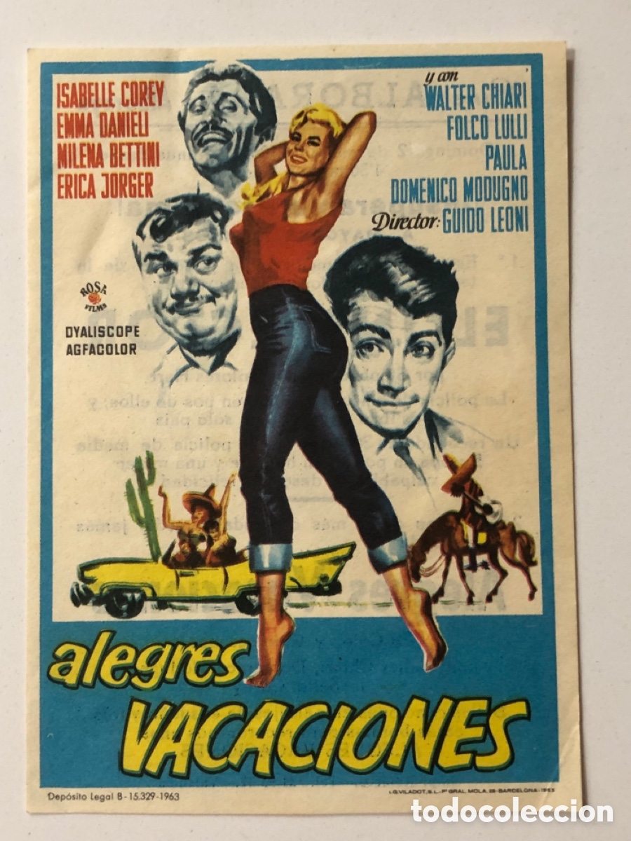 Cine: Programa alegres vacaciones isabelle corey con publicidad cine alborada alboraya A23 - Foto 1