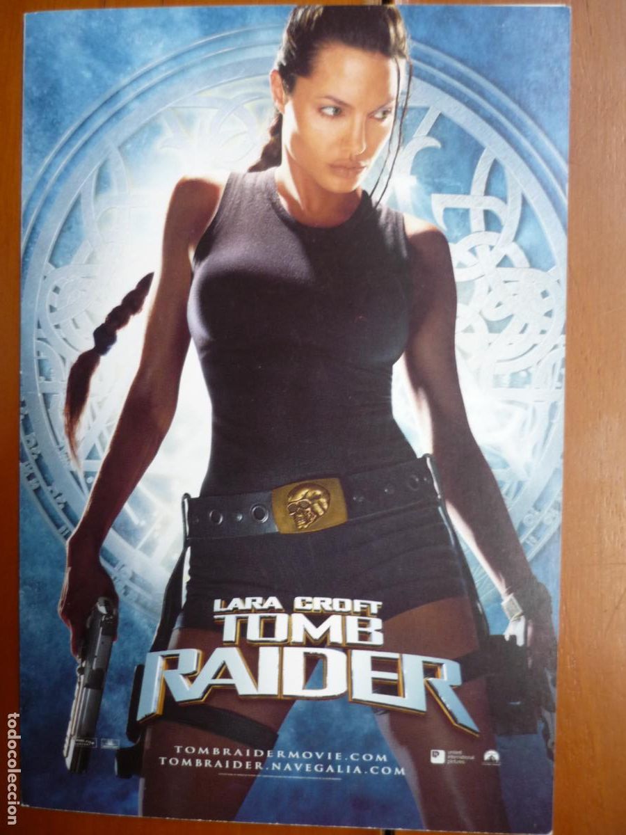 Cine: lara croft tomb raider - folleto mano invitacion preestreno - angelina jolie jon voight daniel craig
