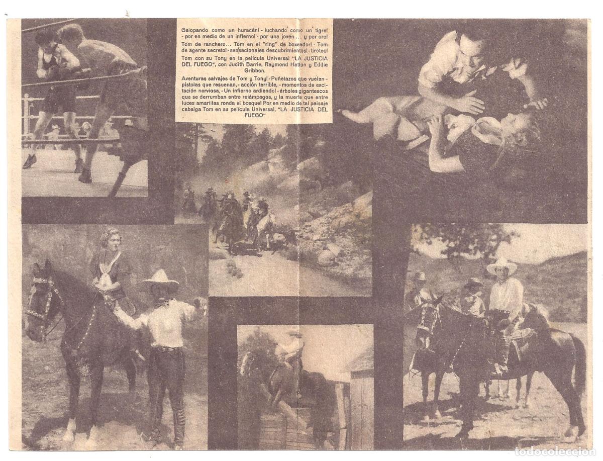 Cine: PTCC2 29 LA JUSTICIA DE FUEGO PROGRAMA DOBLE UNIVERSAL TOM MIX - Foto 2