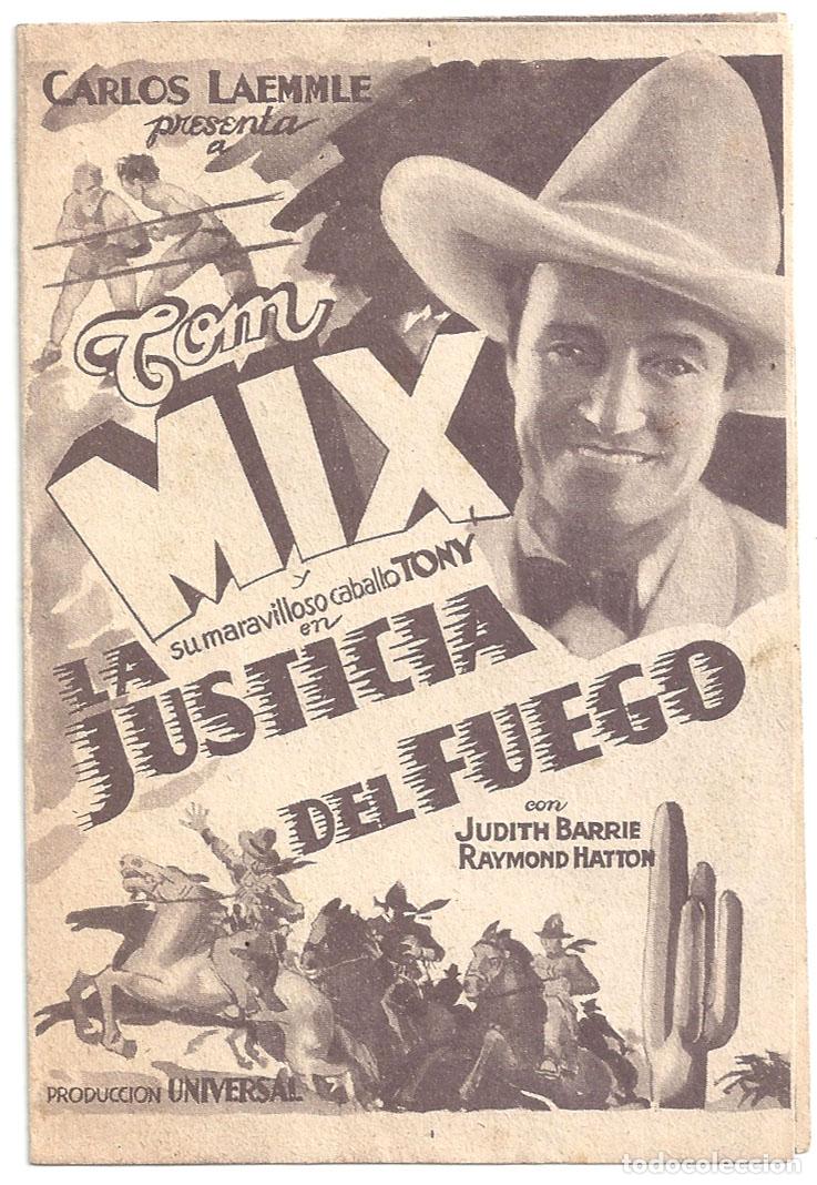 Cine: PTCC2 29 LA JUSTICIA DE FUEGO PROGRAMA DOBLE UNIVERSAL TOM MIX - Foto 1