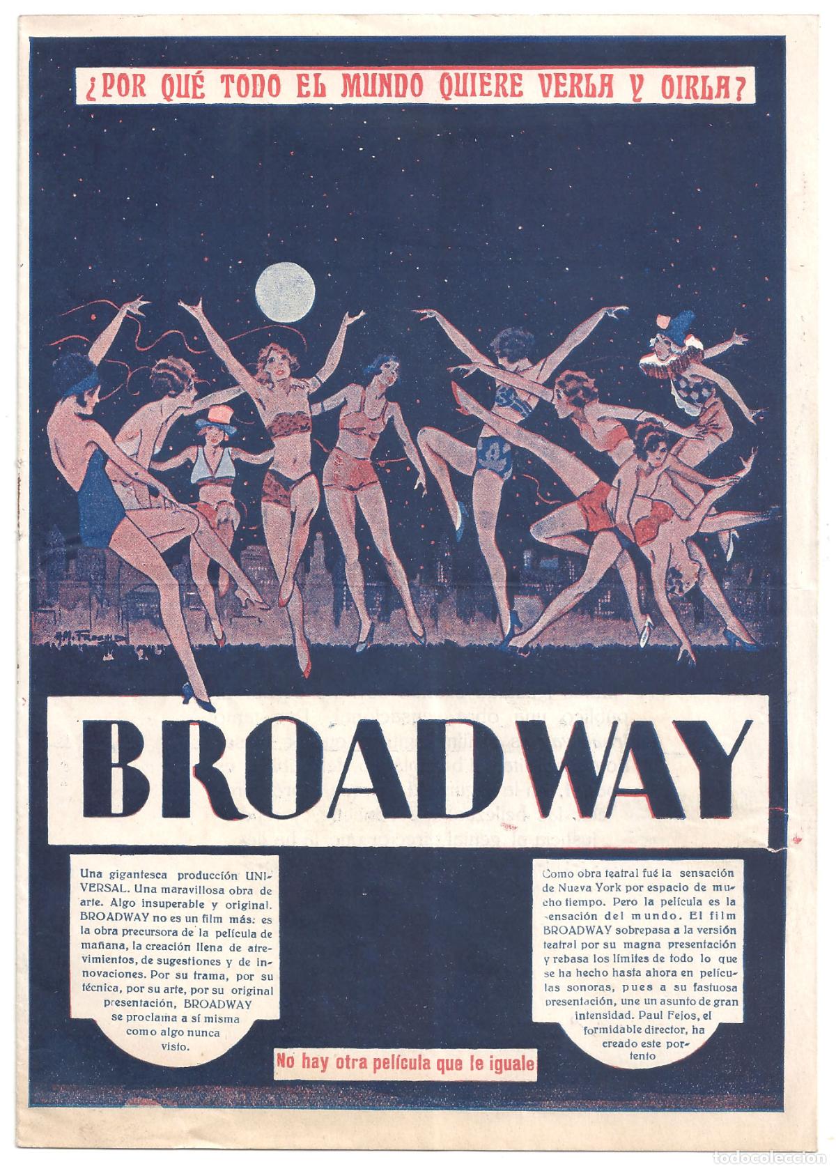 Cine: PTCC2 29 BROADWAY PROGRAMA LIBRITO UNIVERSAL GLENN TRYON EVELYN BRENT - Foto 1