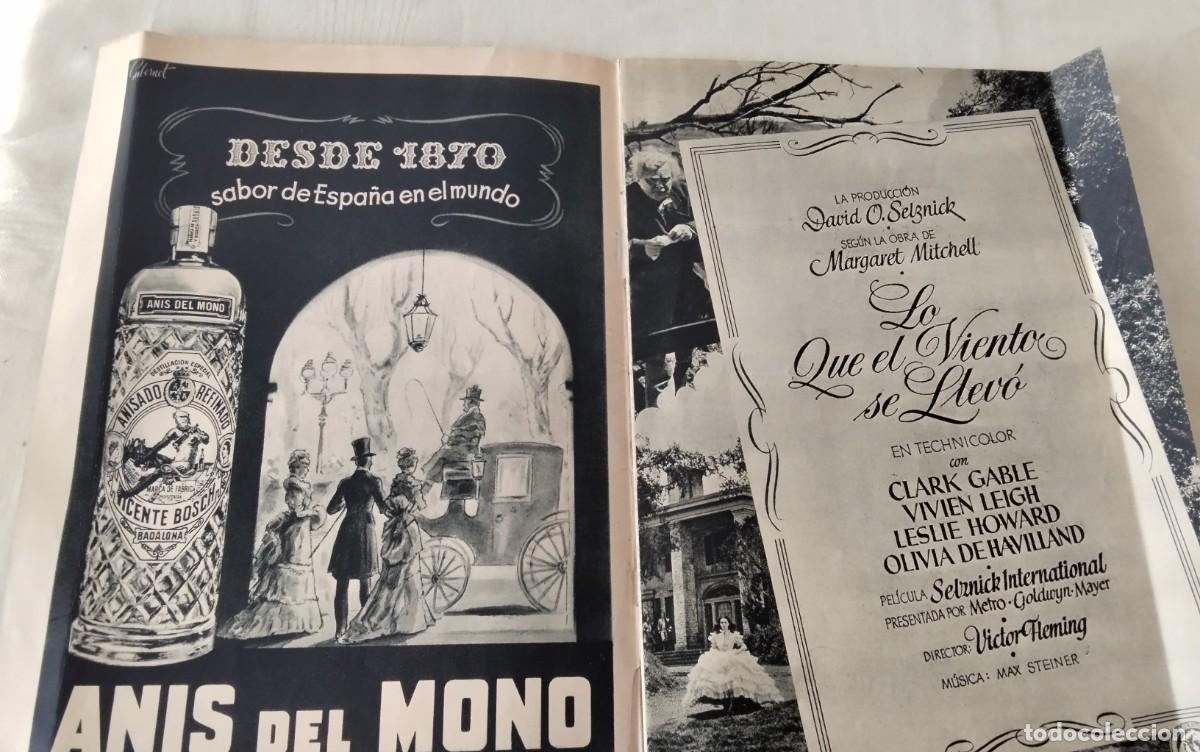 Cine: PROGRAMA DE MANO TIPO LIBRO DE LA PELICULA &rdquo;LO QUE EL VIENTO SE LLEVO&rdquo; , RARISIMO - Foto 3