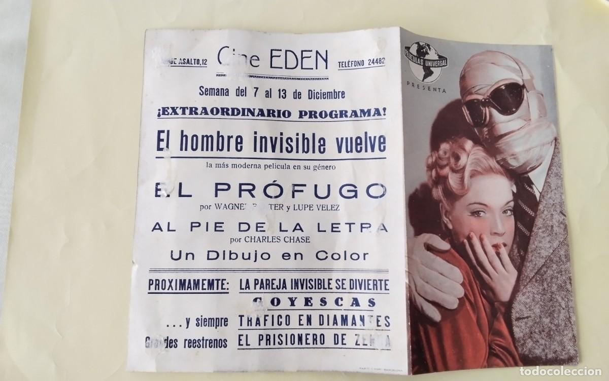 Cine: PROGRAMA DE MANO DOBLE DE LA PELICULA &rdquo; EL HOMBRE INVISIBLE VUELVE&rdquo; - Foto 6