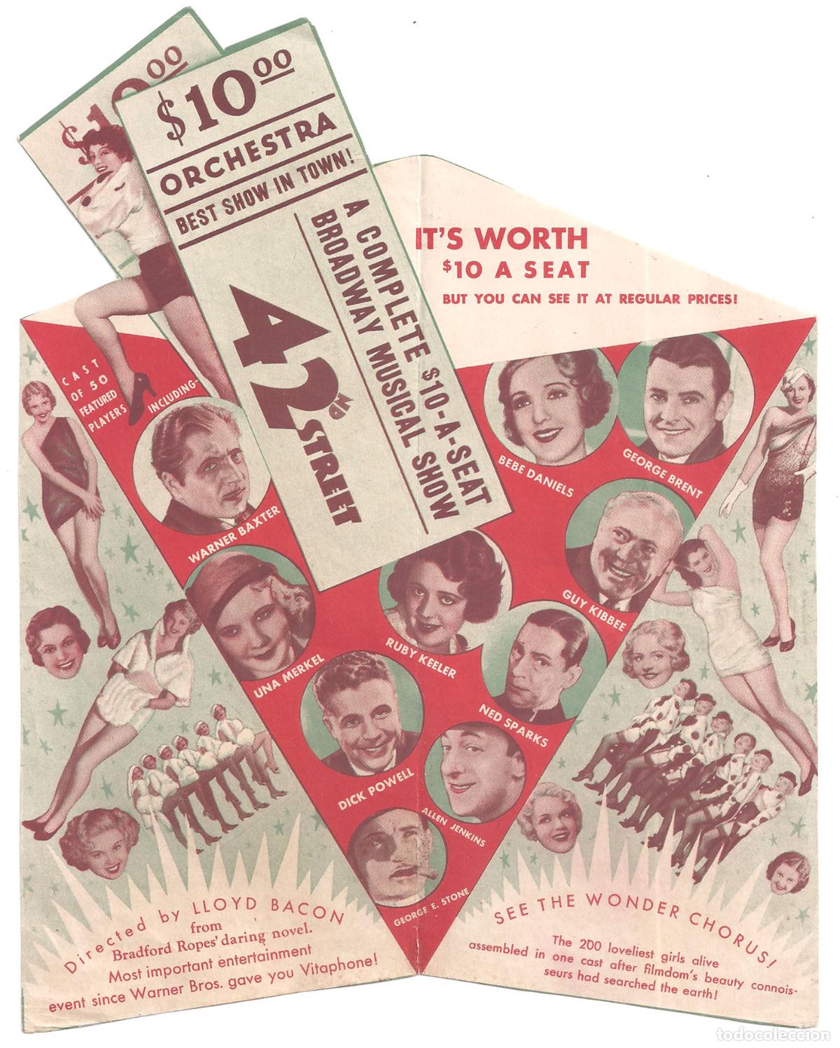 Cine: PTCC2 36 LA CALLE 42 PROGRAMA TROQUELADO USA DICK POWELL GINGER ROGERS WARNER BAXTER RUBY KEELER - Foto 1