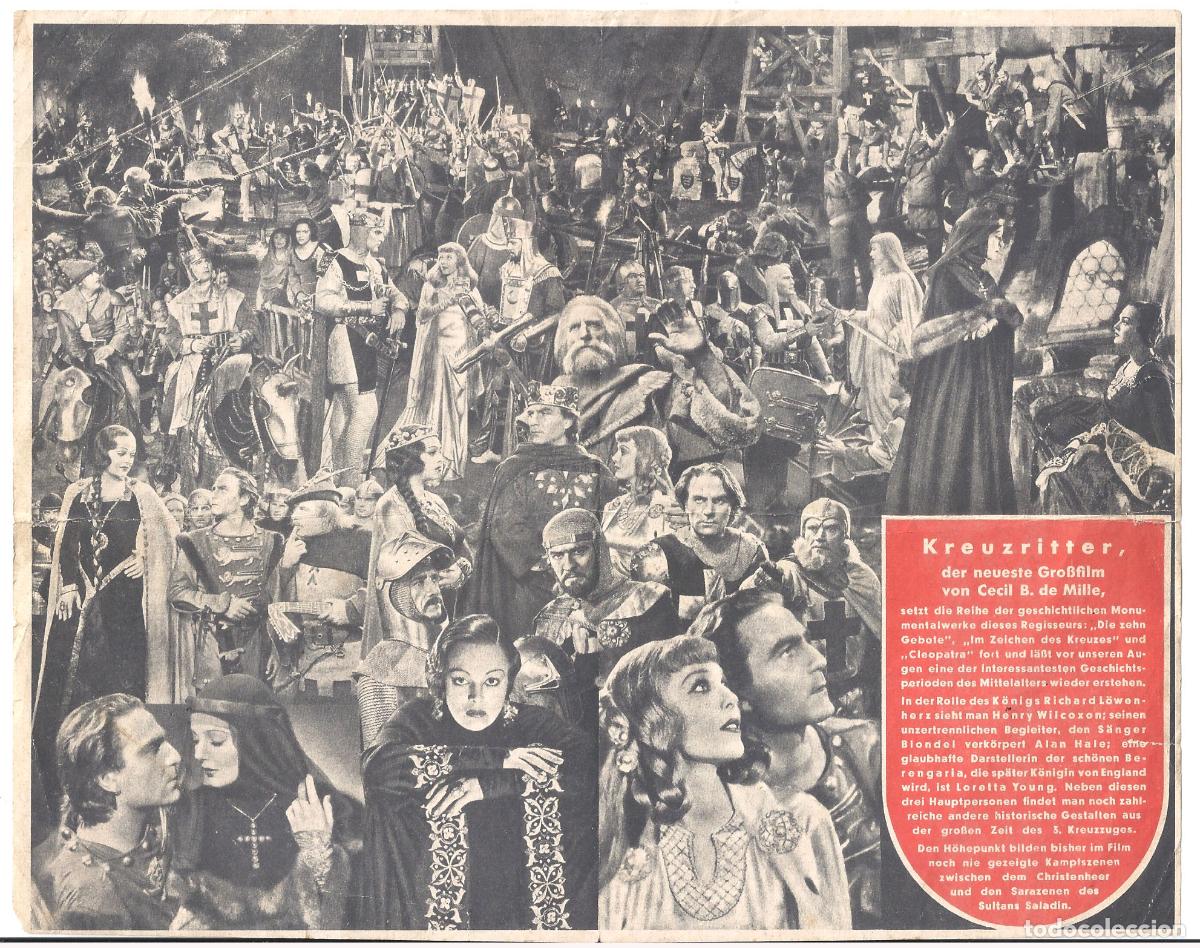 Cine: PTCC2 36 LAS CRUZADAS PROGRAMA DOBLE ALEMAN LORETTA YOUNG CECIL B DEMILLE - Foto 2