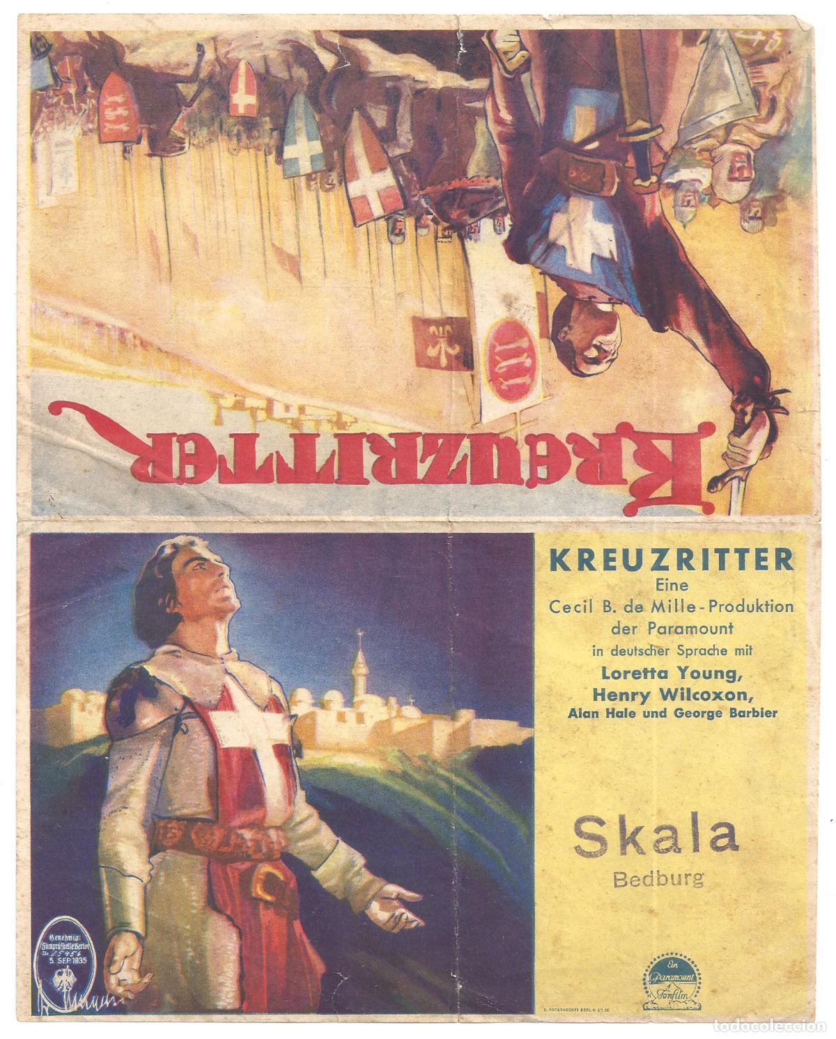 Cine: PTCC2 36 LAS CRUZADAS PROGRAMA DOBLE ALEMAN LORETTA YOUNG CECIL B DEMILLE - Foto 3