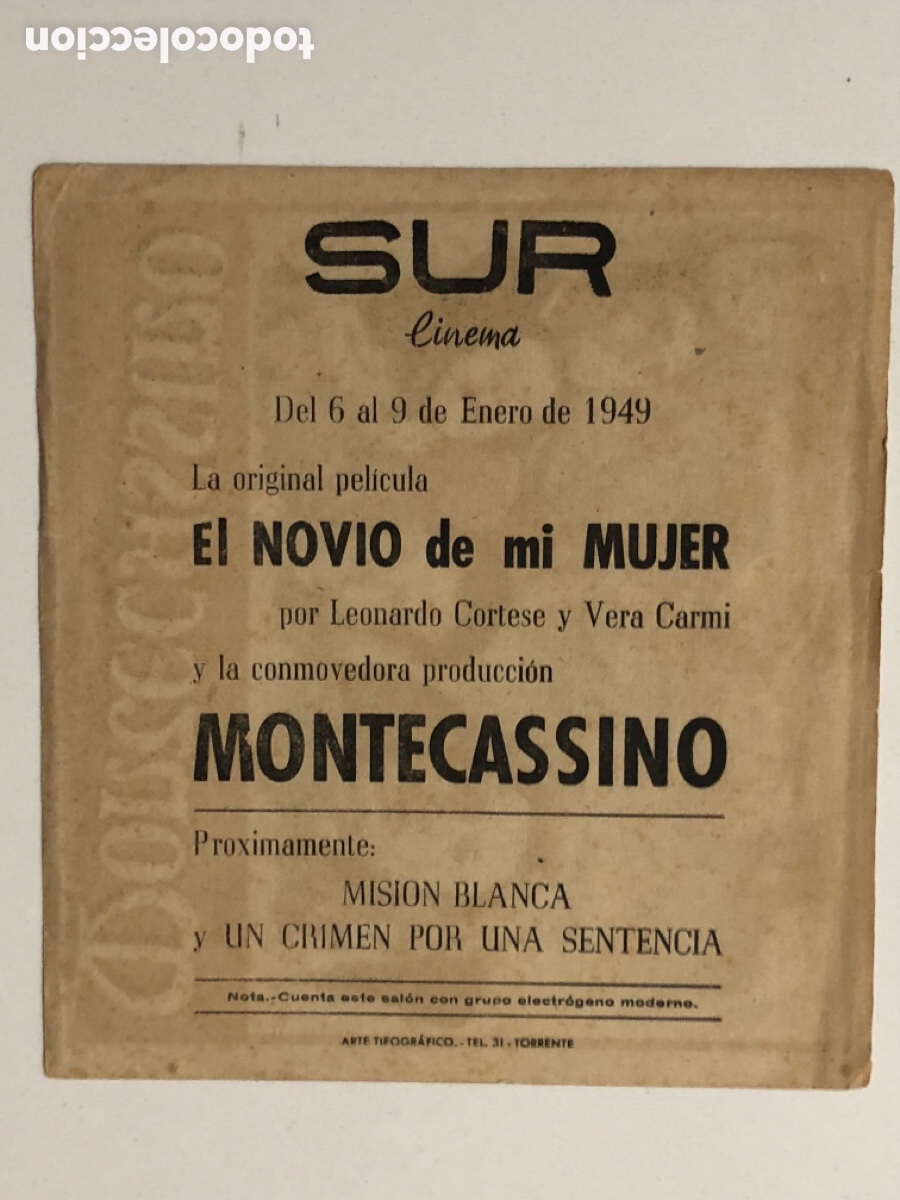 Cine: Programa Montecassino con publicidad cine sur mislata A24G1 - Foto 2