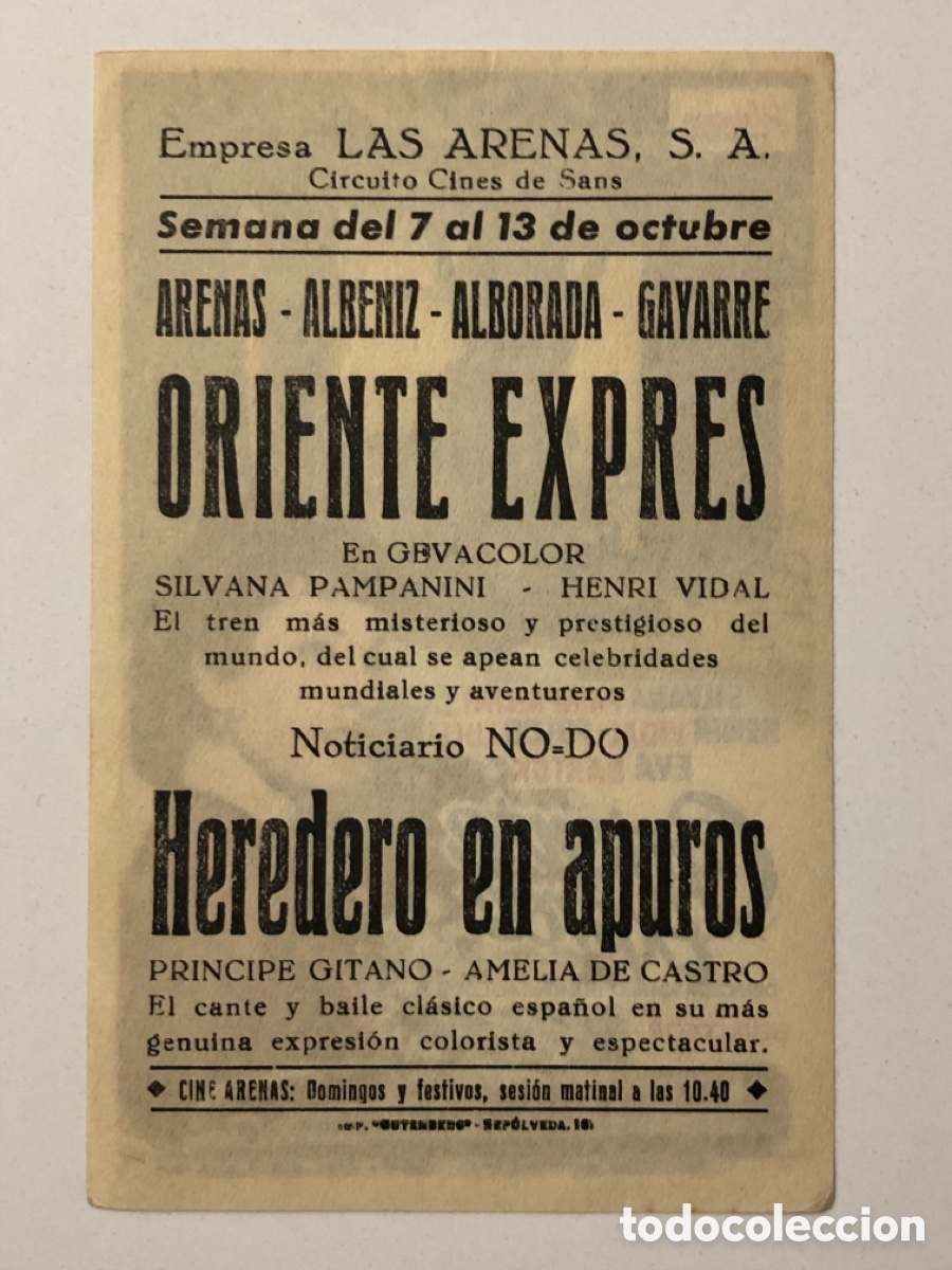 Cine: Programa oriente express Silvana Pampanini con publicidad cines de sans A24 - Foto 2