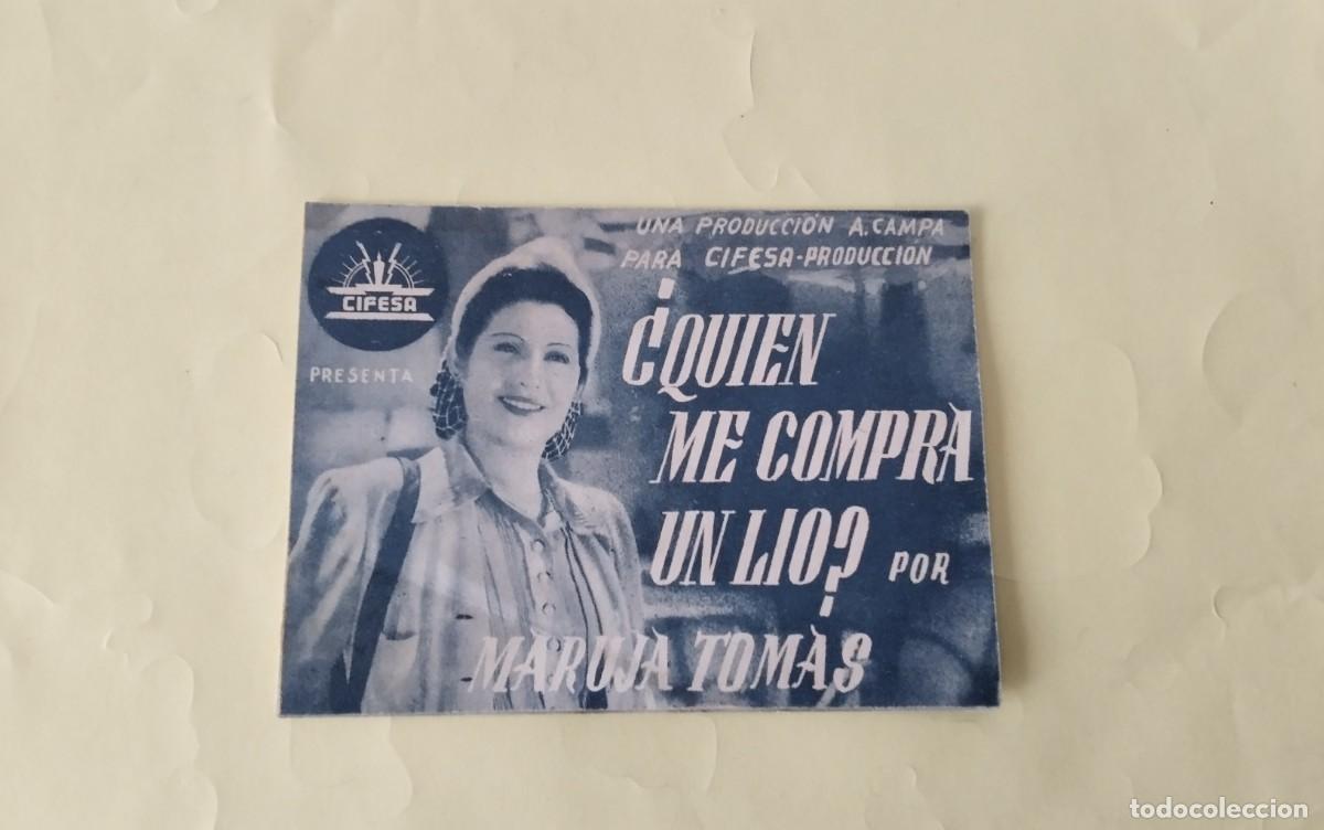 Cine: PROGRAMA DE MANO DOBLE DE LA PELICULA &rdquo;QUIEN ME COMPRA UN LIO&rdquo; - Foto 1