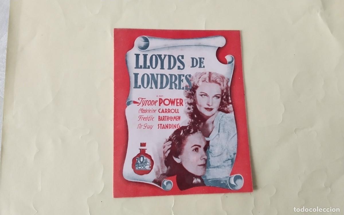 Cine: PROGRAMA DE MANO DOBLE DE LA PELICULA &rdquo; LLOYDS DE LONDRES &rdquo; - Foto 1