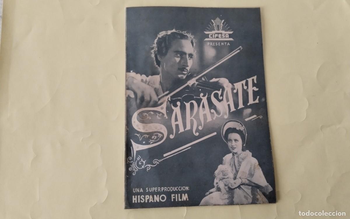Cine: PROGRAMA DE MANO DOBLE DE CINE DE LA PELICULA &rdquo; SARASATE &rdquo; - Foto 1