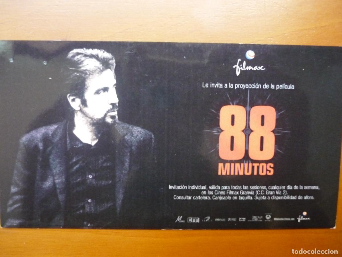 Cine: 88 minutos - folleto mano invitacion preestreno - al pacino Amy Brenneman