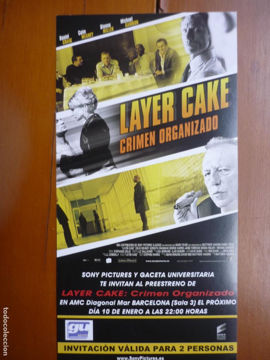 Cine: layer cake - folleto mano invitacion preestreno - daniel craig sienna miller Sally Hawkins