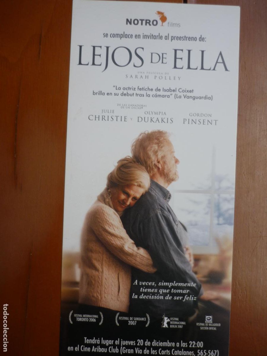 Cine: lejos de ella - folleto mano invitacion preestreno - julie christie Sarah Polley