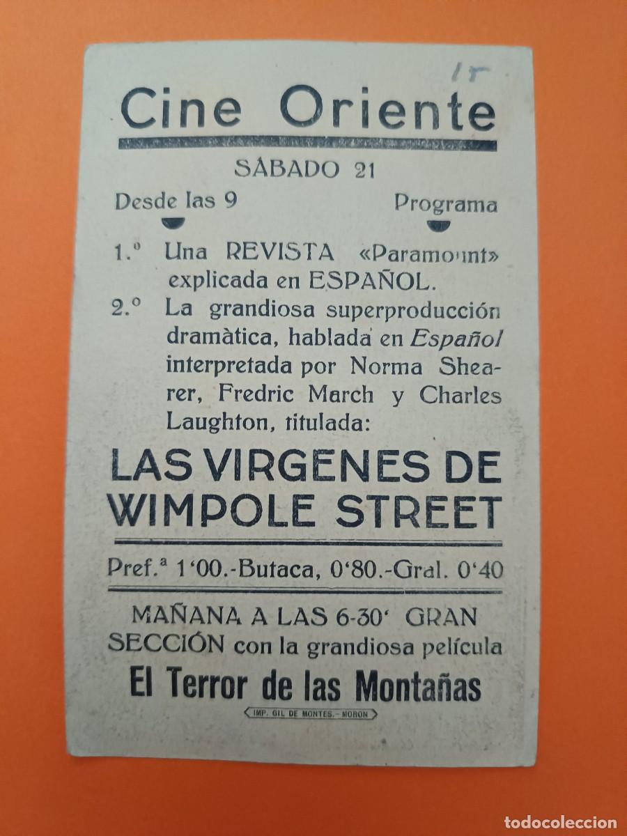 Cine: PROGRAMA DE CINE LAS VIRGENES DE WIMPOLE STREET FREDIC MARCH - Foto 2