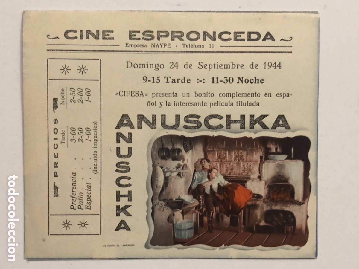Cine: Programa Anuschka Hilde Krahl con publicidad cine espronceda A15 - Foto 3