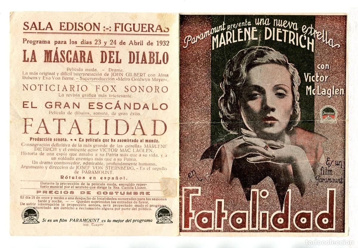 Cine: FATALIDAD, con Marlene Dietrich. - Foto 1