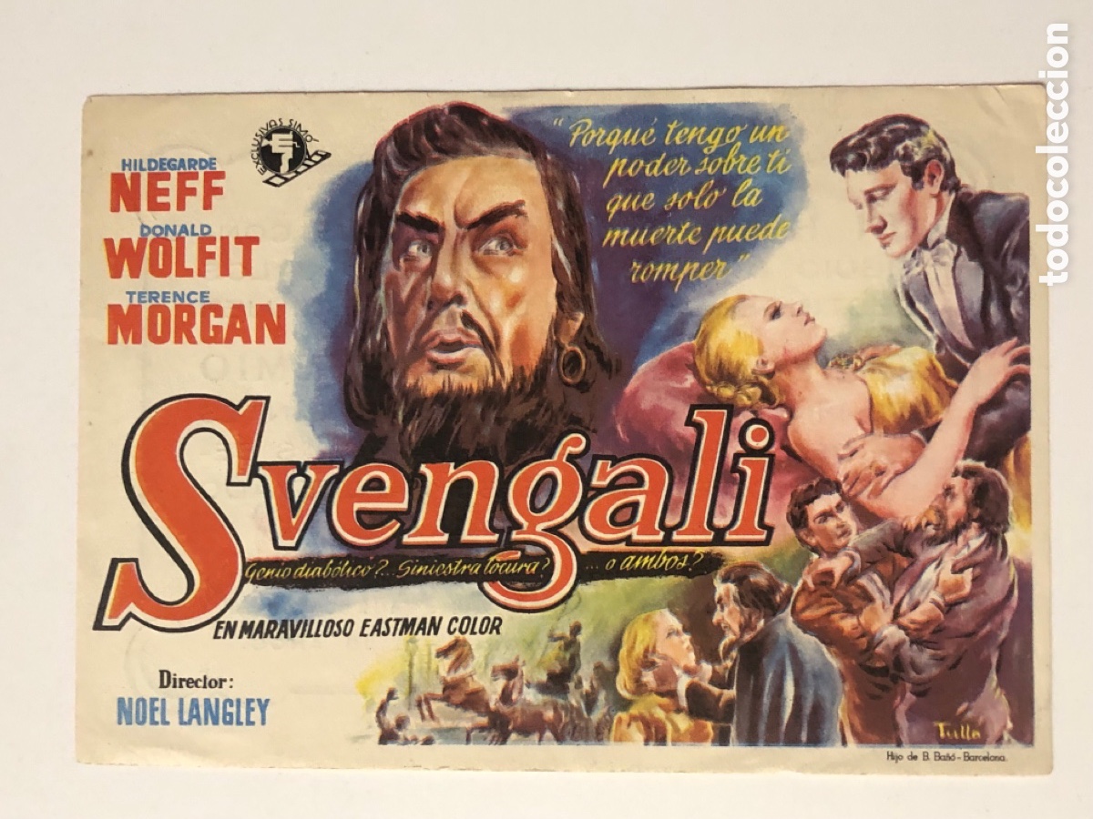  Foglietti di film di film antichi di cinema: Programa Svengali Hildegarde Neff con publicidad cine palafox zaragoza A24G4